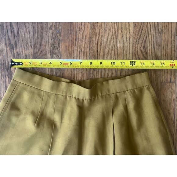 Vintage TODD OLDHAM Yellow Wide Leg 100% Silk Pants Trousers  Women's Size Large - Picture 5 of 8